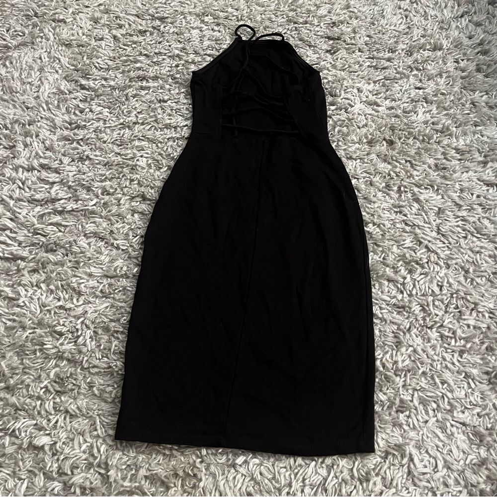 Charlotte Russe black high neck midi dress size xs